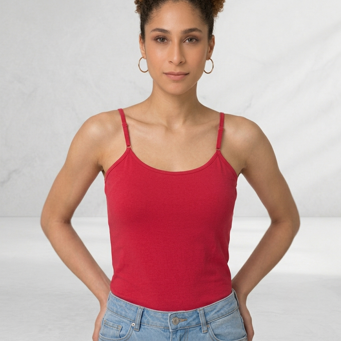 Women’s Adjustable Strap Camisole Top | Soft Stretch Everyday Innerwear - (Pack of 3)