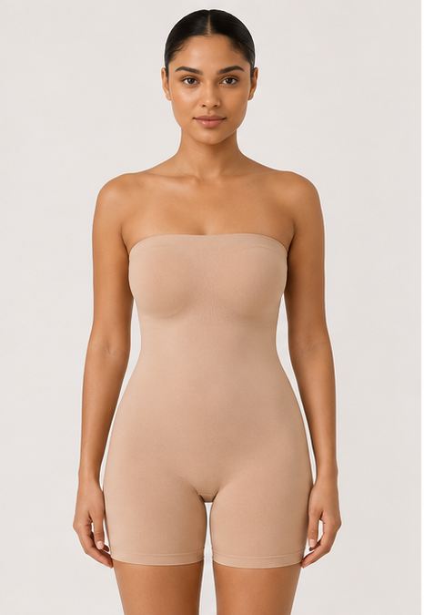 Seamless Mid Compression Full Body Shaper – Nude
