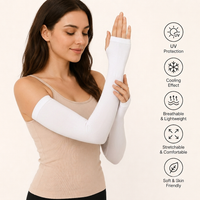 Women's UV Protection Arm Sleeves with Thumb Holes - (Pack of 3)