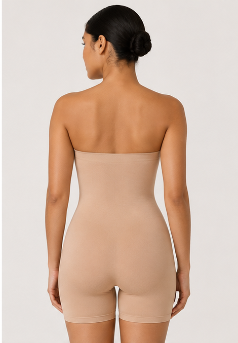 Seamless Mid Compression Full Body Shaper – Nude
