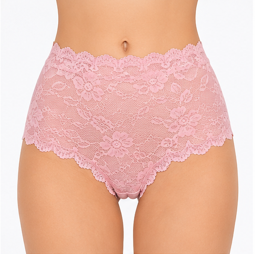 Floral Lace High Waist Boyshort Panty for Women (Pack of 4 Colors)