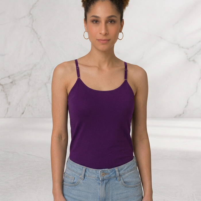 Women’s Adjustable Strap Camisole Top | Soft Stretch Everyday Innerwear - (Pack of 3)
