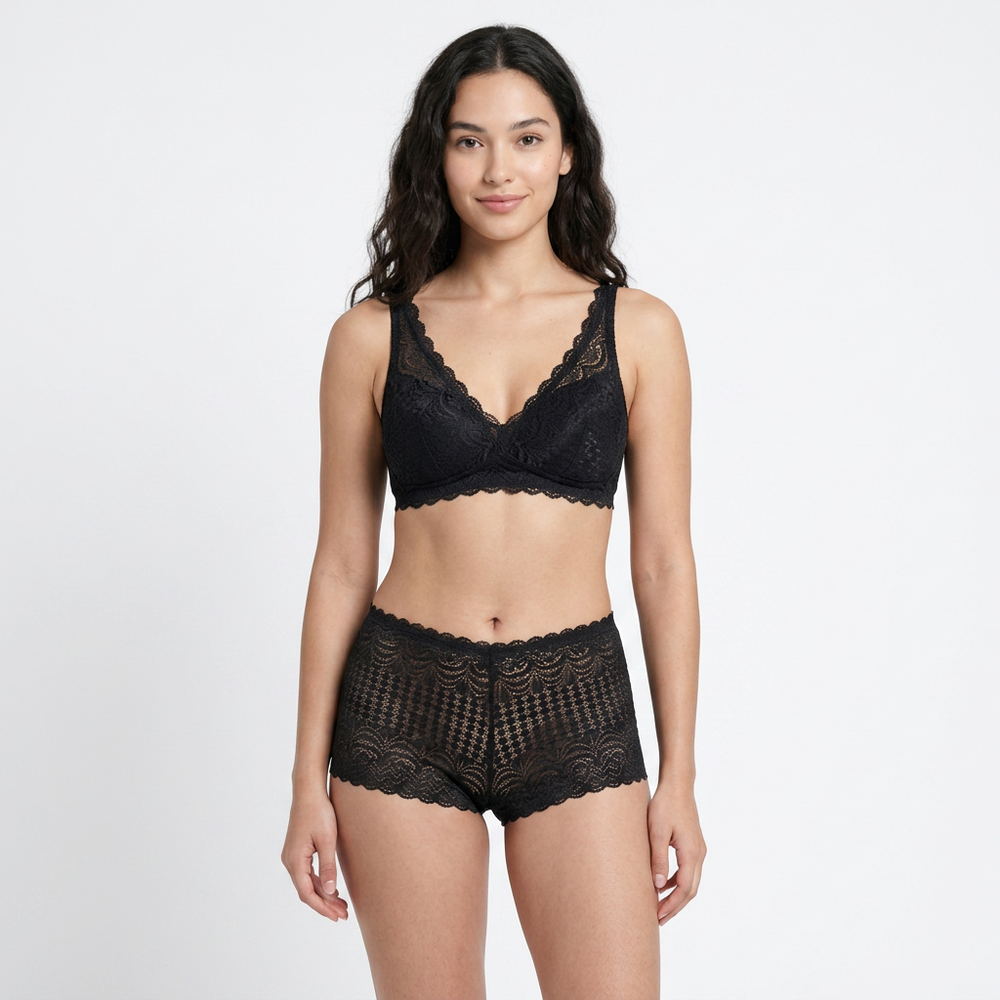 Women’s White Lace Bralette & High-Waisted Brief Set - (Pack of 3)