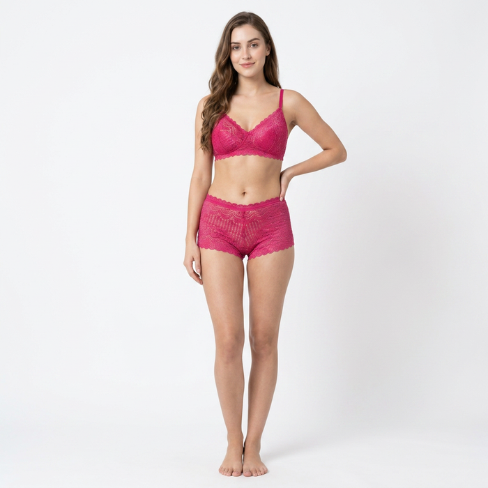 Women’s White Lace Bralette & High-Waisted Brief Set - (Pack of 3)