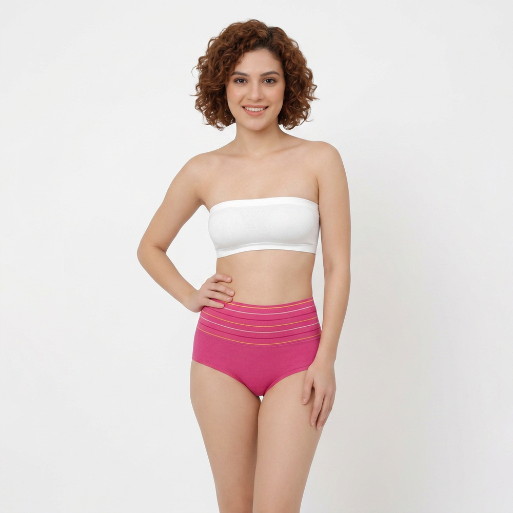 Women’s High-Waisted Tummy Support Briefs | Tummy Control & Shaping Panty - (Pack of 3)